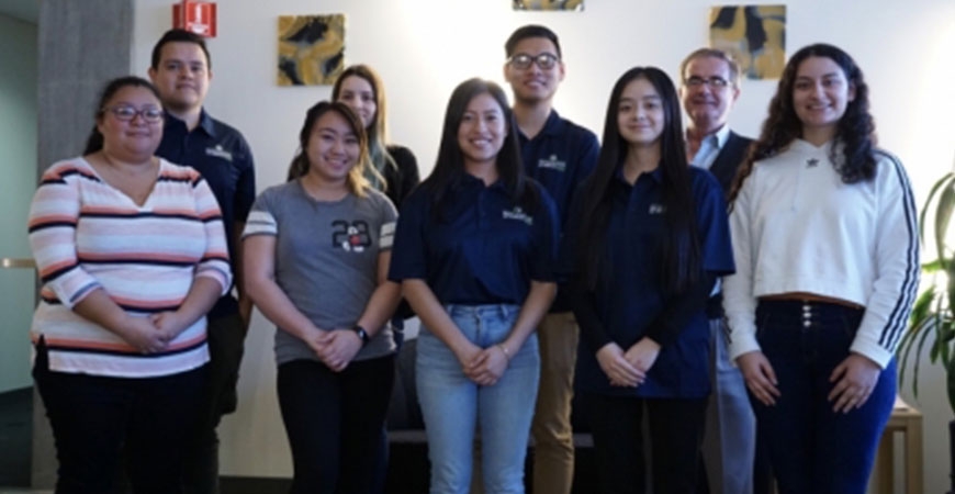 group photo of staff and students
